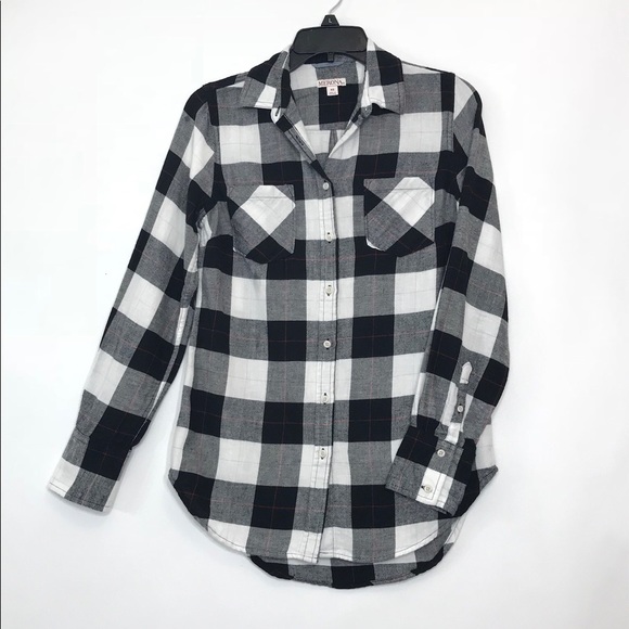 Merona Tops - Merona  Black Plaid Button Up - HP💗